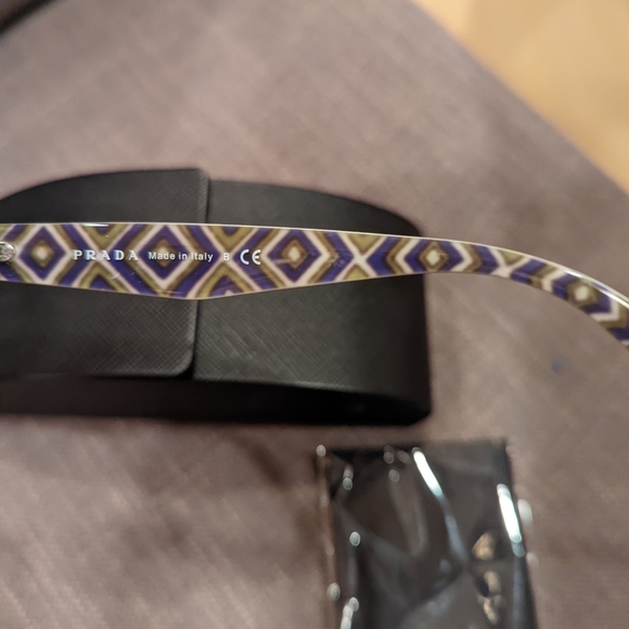 Prada Violet Hexagonal Print Blonde Cat Eye 05p Pr05ps Sunglasses - Picture 6 of 11